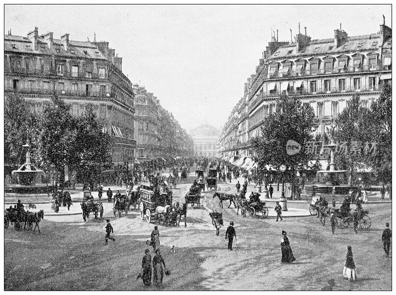 巴黎和法国的古董旅行照片:Avenue de l'Opéra